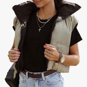 Cropped puffer vest
